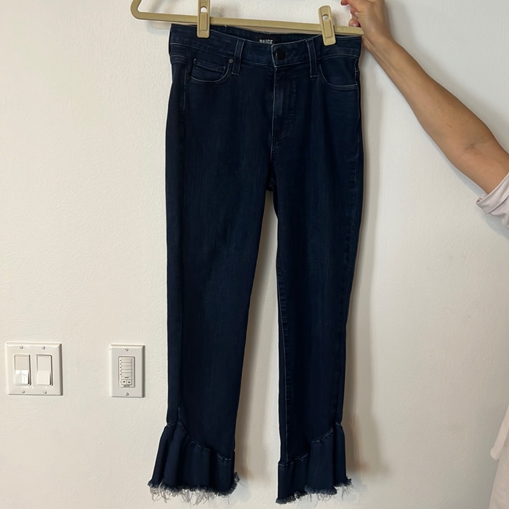 Paige ruffled edge dark denim size 28 jeans